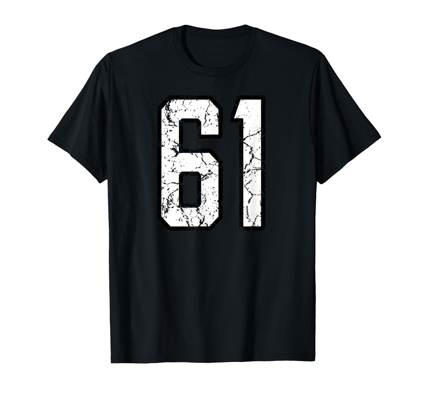 White and Black Sports Number 61 Jersey Uniform Player T-Shirt