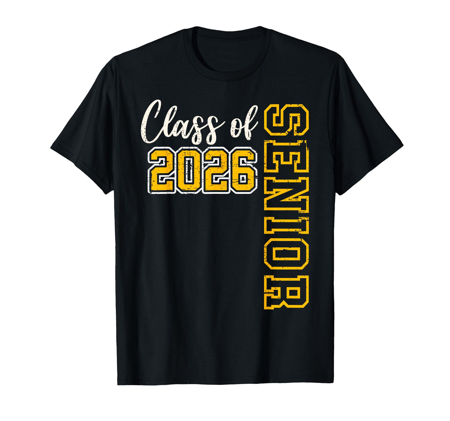 Class of 2026 Senior 26 High School Graduation Black Gold T-Shirt