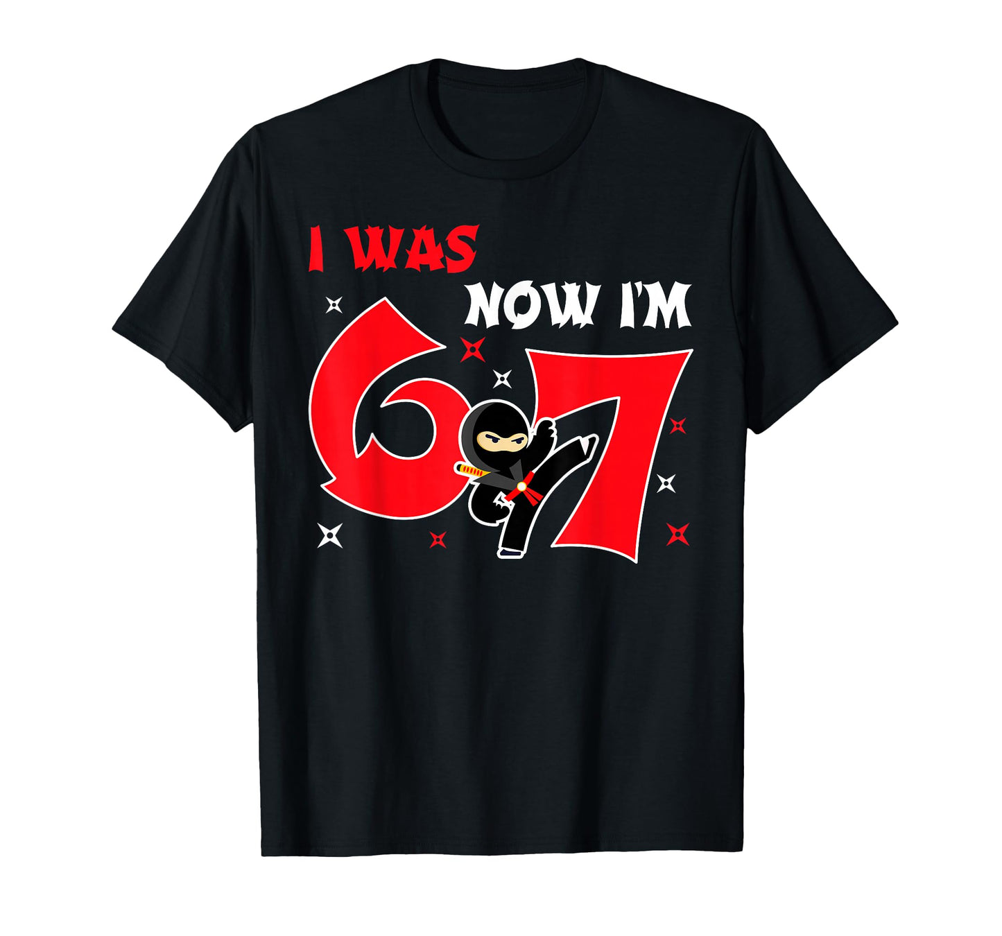 I was 6 Now I'm 7 7th Birthday Boy Kids Ninja Birthday Party T-Shirt