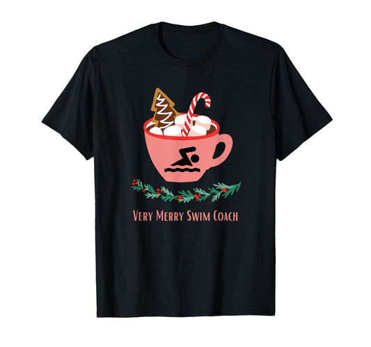 Swim Coach Christmas Xmas Holidays Sports Retro Trendy T-Shirt