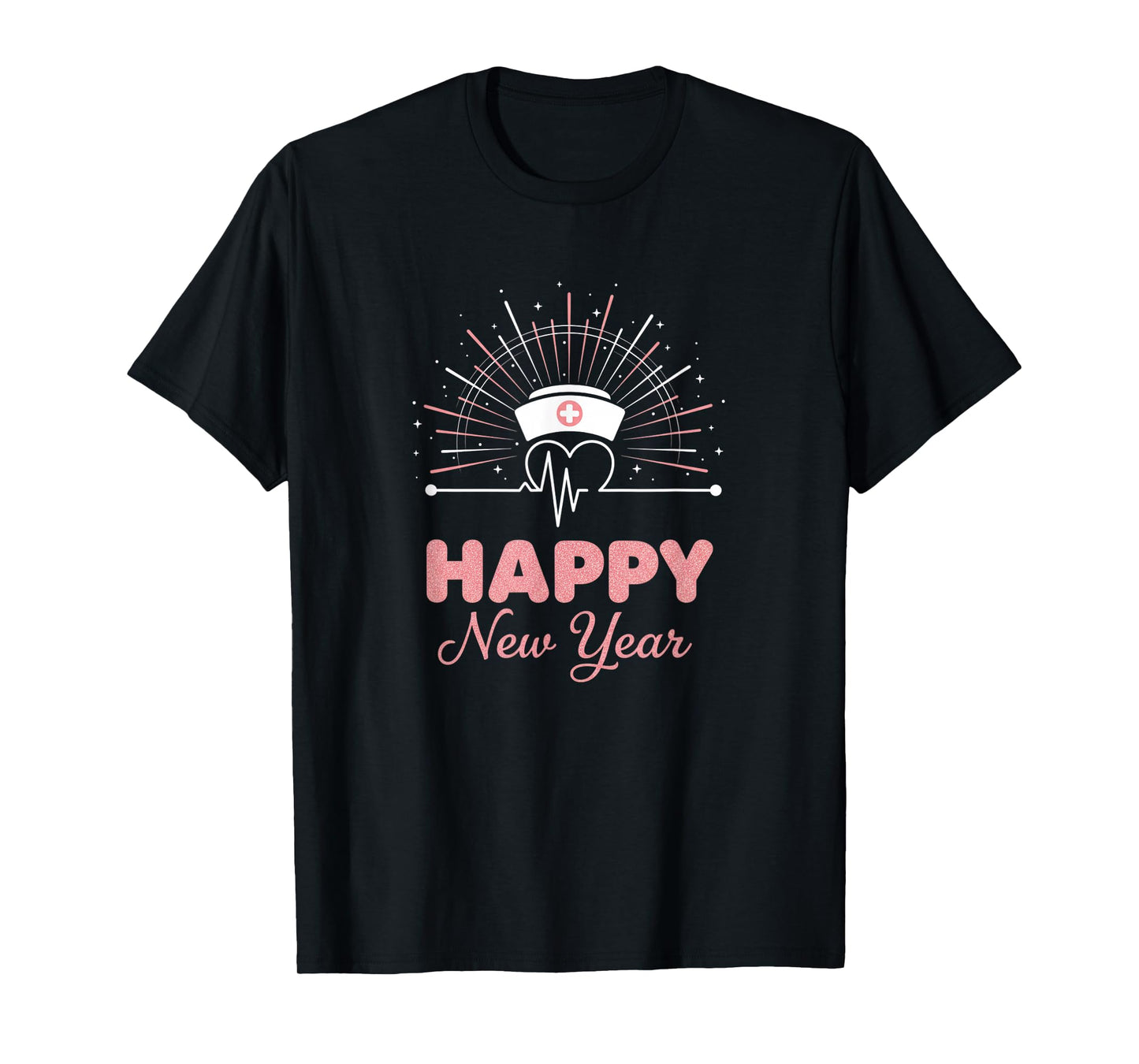 New Year Nurse Heartbeat, Happy New Year NYE Design T-Shirt