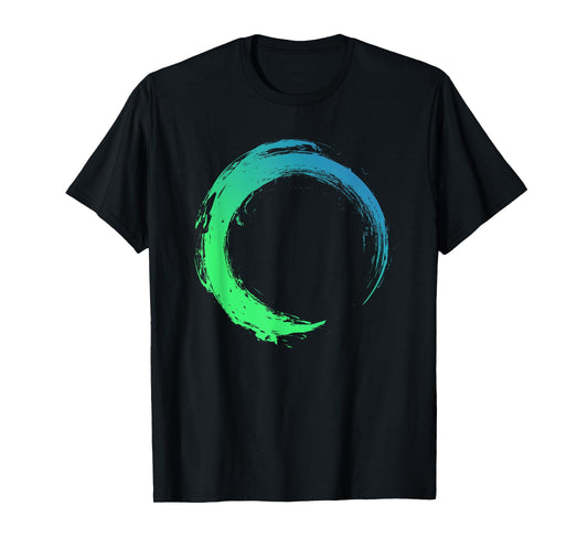 COLORFUL OCEAN WATER ENSO CIRCLE BRUSH STROKE T-Shirt