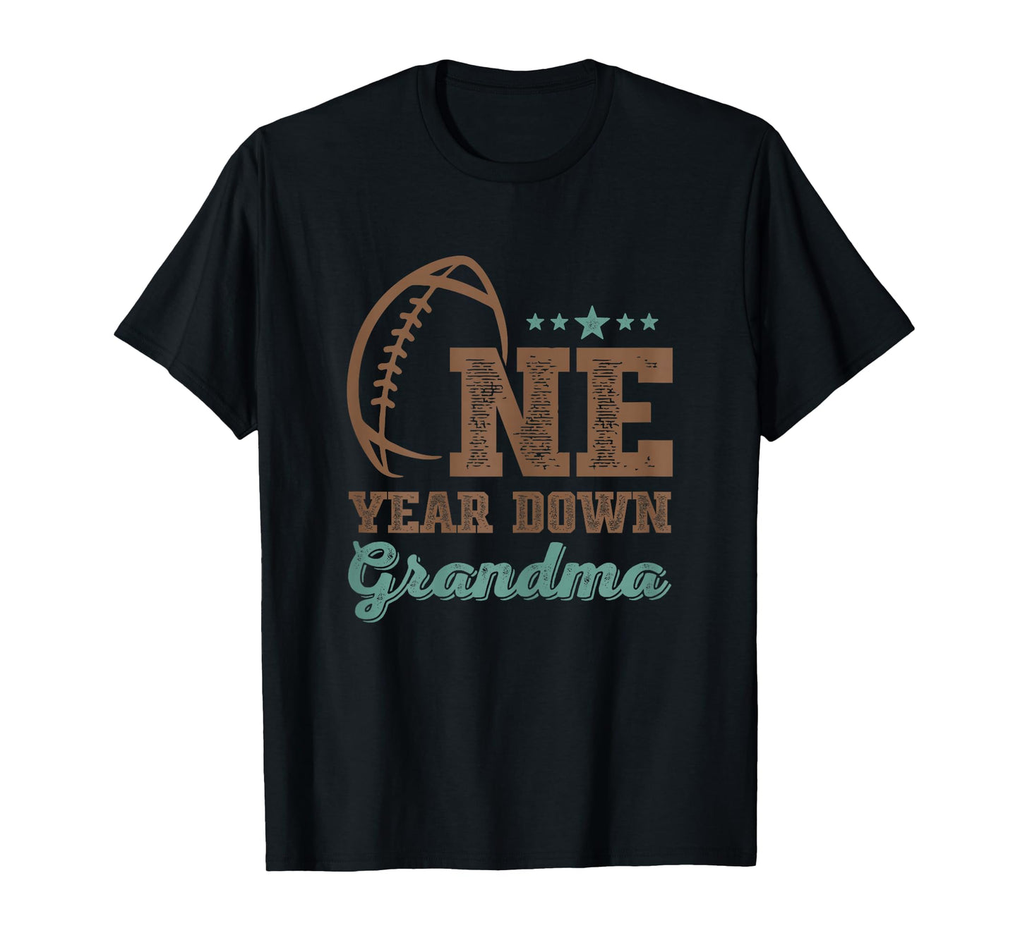 Grandma Of The Birthday Boy 1st Year Down Birthday Football T-Shirt