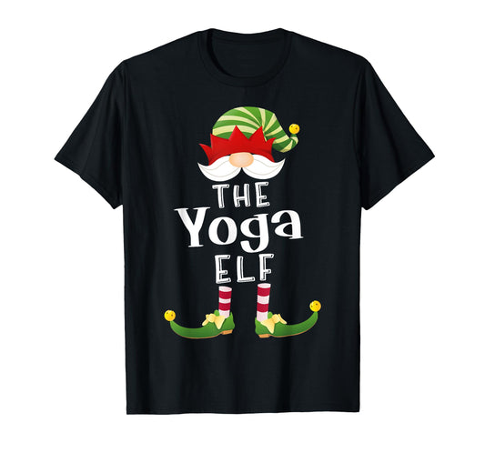 Yoga Elf Group Christmas Funny Pajama Party T-Shirt