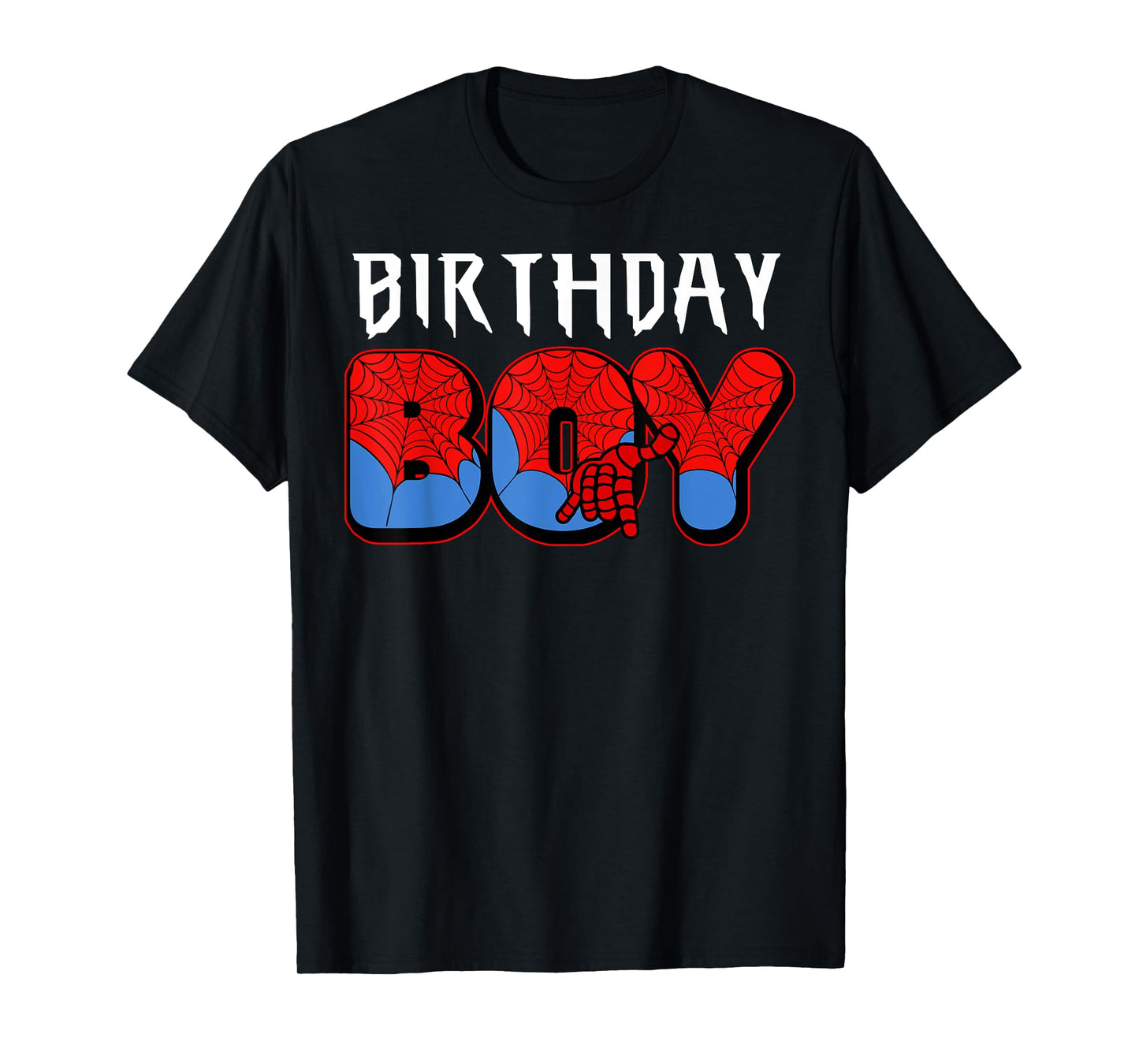 Birthday Boy Spider Theme Party Boys Kids Men T-Shirt
