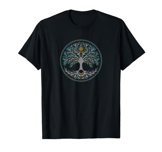 Tree of life, Celtic Nordic mythology sun moon spirituality T-Shirt