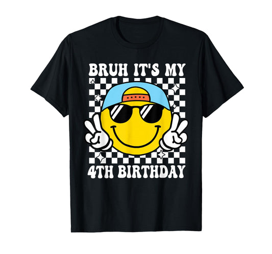 Bruh It's My 4th Birthday 4 Year Old Birthday Boys Girls T-Shirt
