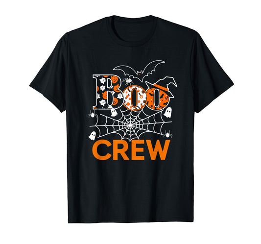 Halloween The Boo Crew - Spooky Spiders and Bats Fun Family T-Shirt