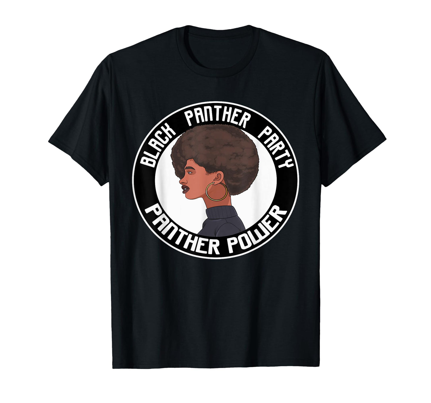 Black History Panther Party Power Logo Afro Hair 1966 T-Shirt