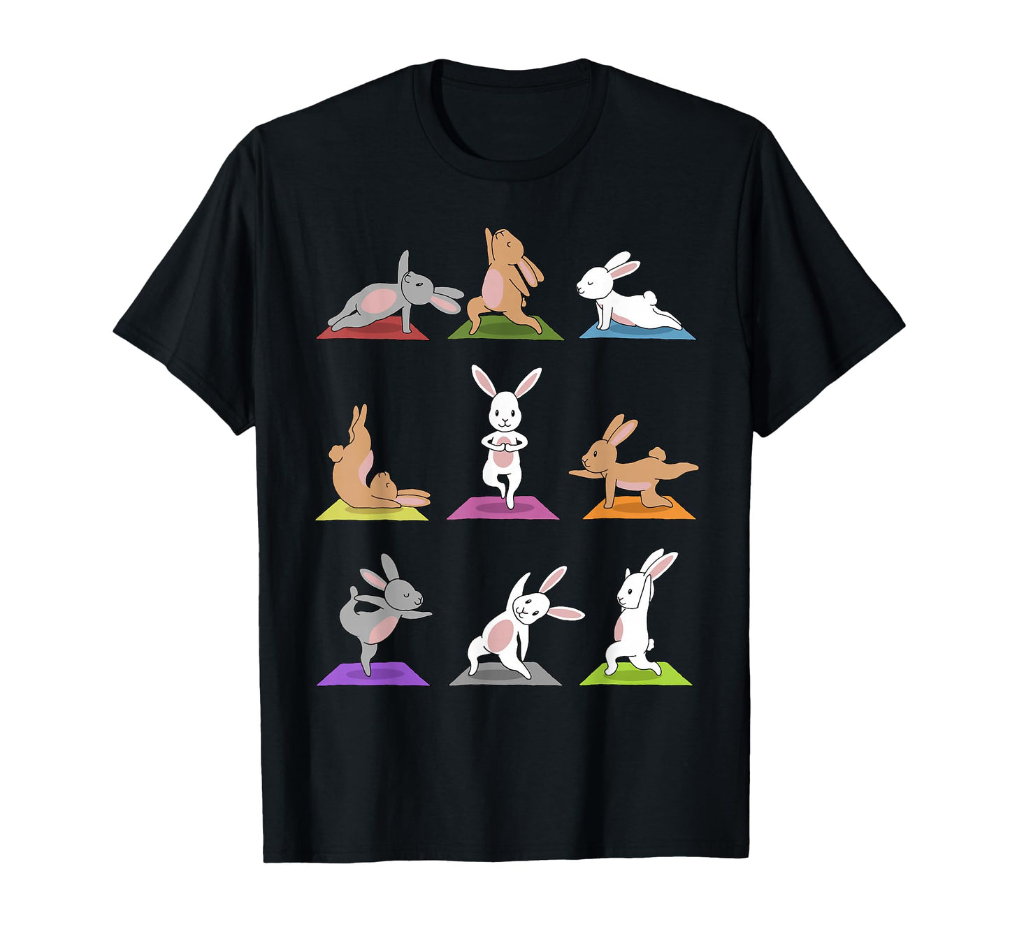Bunny Yoga T-Shirt Funny Rabbits In Yoga Poses Sports Tee T-Shirt