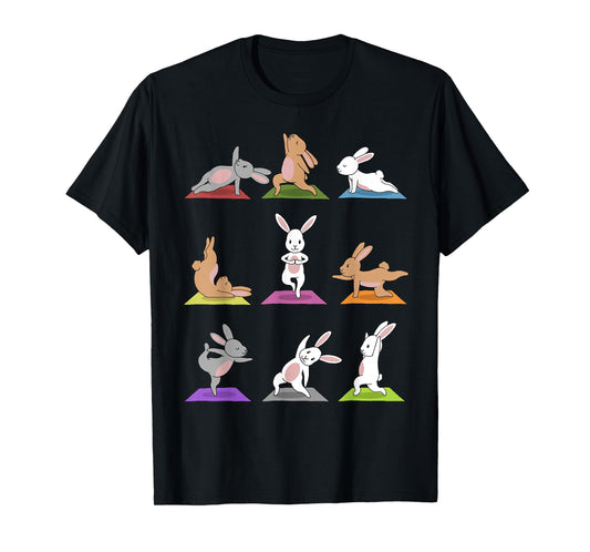 Bunny Yoga T-Shirt Funny Rabbits In Yoga Poses Sports Tee T-Shirt