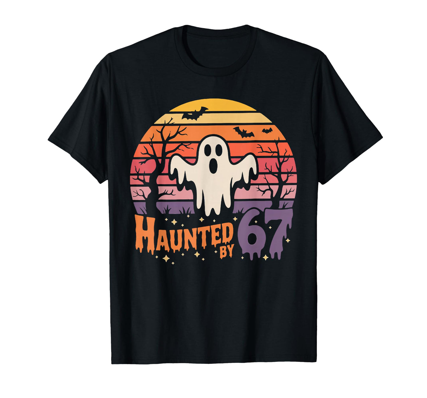 Retro Haunted by 67 Funny Halloween T-Shirt