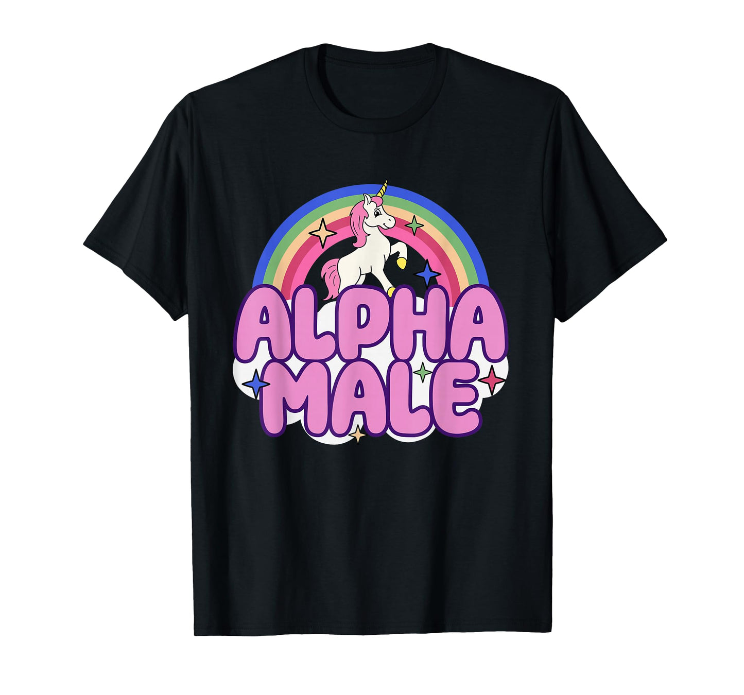 Alpha Male Unicorn Funny Sarcastic Ironic Weird Y2K Humor T-Shirt