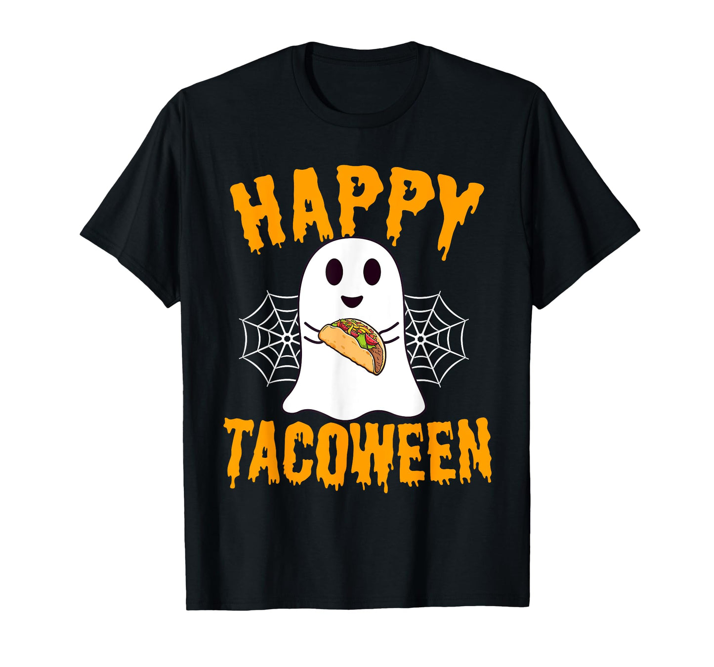 Happy Tacoween Food Funny Halloween Ghost Tacos T-Shirt