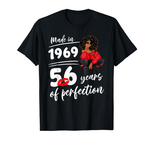 Made In 1969 56 Years Of Perfection Birthday Melanin Women T-Shirt