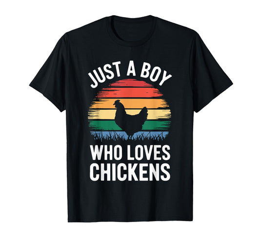Just A Boy Who Loves Chickens Shirt Kids Toddler Boy Chicken T-Shirt