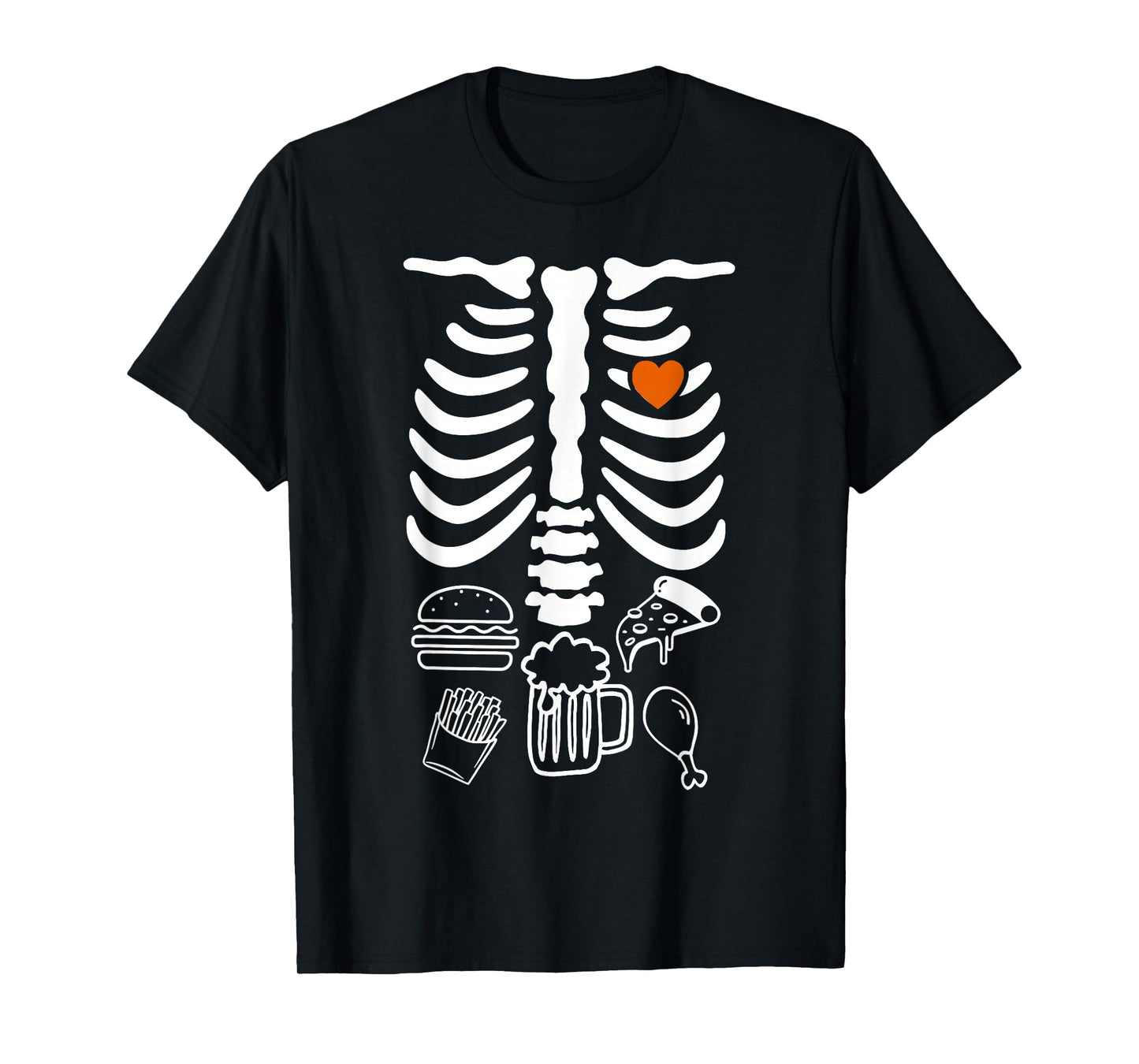 Beer Belly & Baby Skeleton Pregnancy Couples Halloween Dad T-Shirt