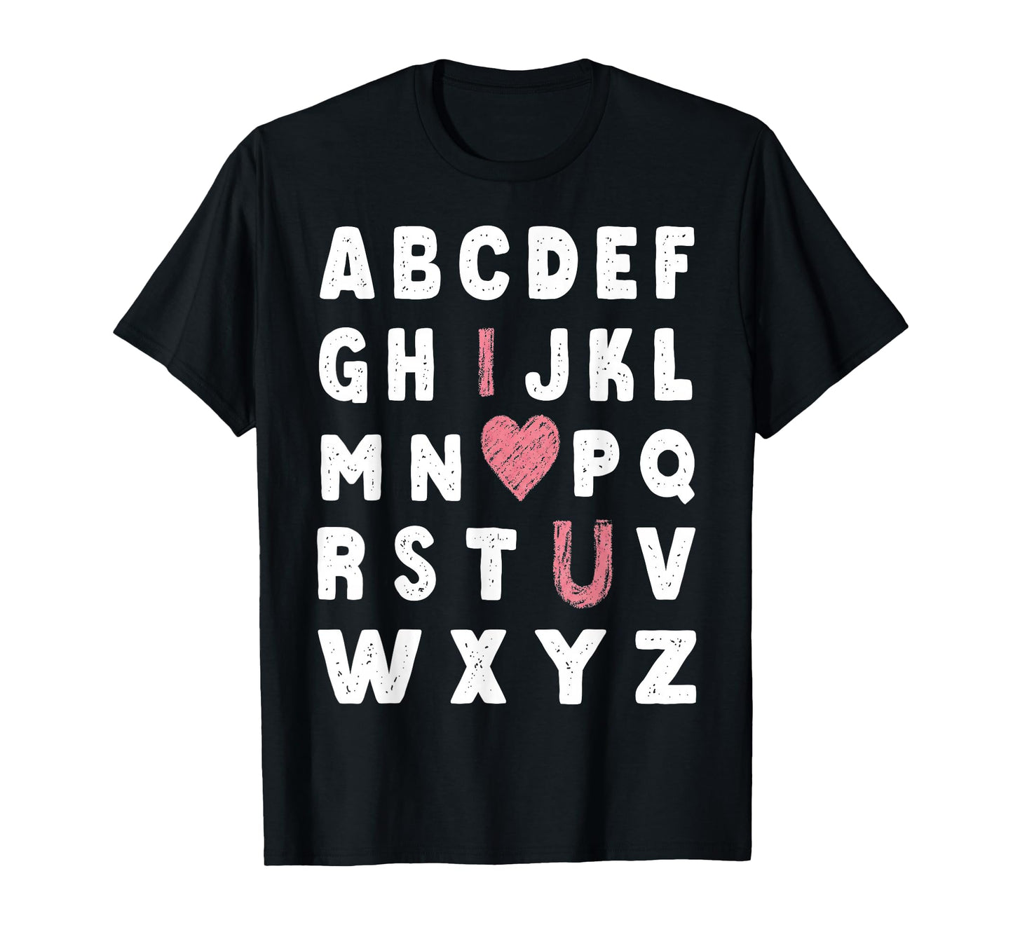 Alphabet ABC I Love You Valentines Day Heart T-Shirt