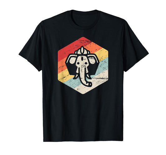 Retro Vintage Ganesha T-Shirt - Yogi India Hindu Mythology T-Shirt