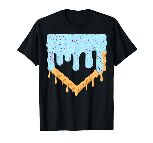 Baseball Drip Boys Ice Cream Drip Youth Baseball Birthday T-Shirt