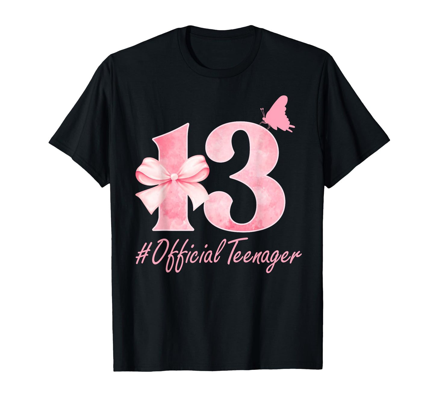 13th Birthday Coquette Bow Pink 13 Year Old Birthday Girl T-Shirt