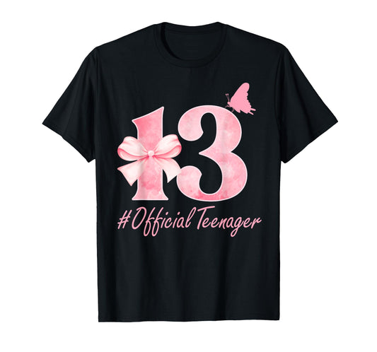 13th Birthday Coquette Bow Pink 13 Year Old Birthday Girl T-Shirt