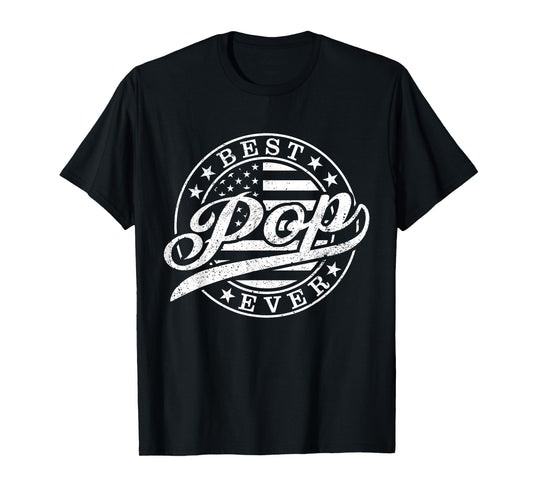 Best Pop Ever American US Flag Funny Grandpa Father's Day T-Shirt
