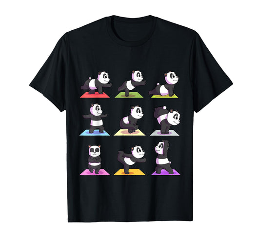 Panda Yoga Shirt Women Panda Lover Gift Girls Meditation T-Shirt