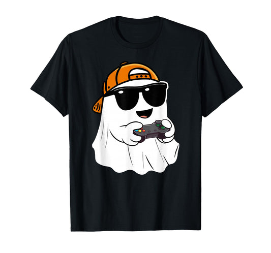 Halloween boys kids ghost gamer scary Costume gaming men T-Shirt