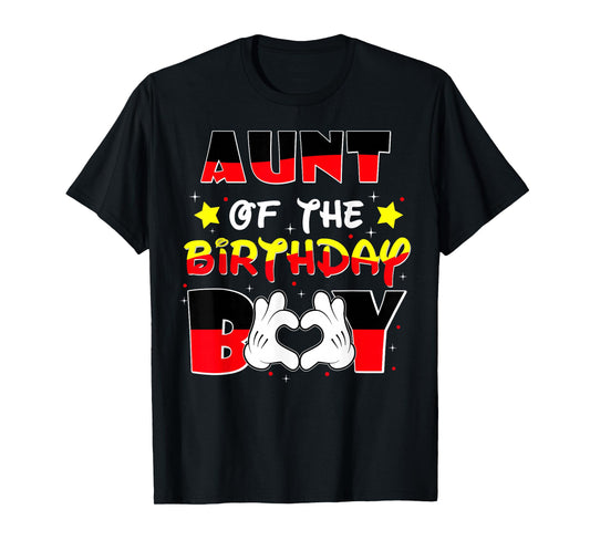Aunt of The Birthday Boy Shirt Matching Nephew Family Bday T-Shirt