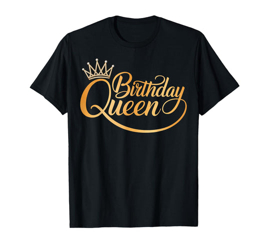 Birthday Queen Crown American Afro Women Girls Bday Party T-Shirt