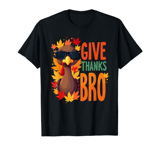 Give Thanks Bro Cute Turkey Toddler Thankful Thanksgiving T-Shirt