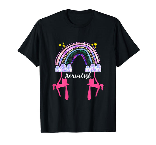 Hanging Aerialist Rainbow Aerial Silk Aerial Hoop Aerial T-Shirt