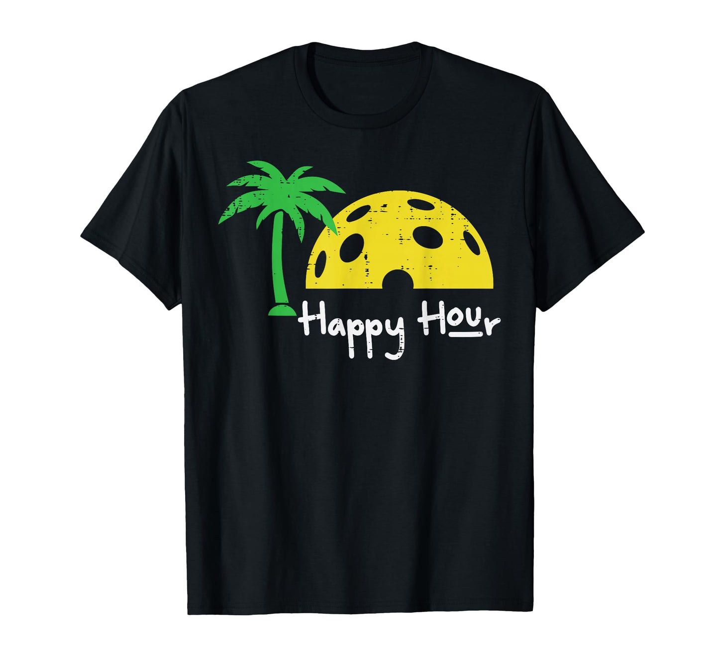 Pickle Ball Happy Hour Palm Tree Pickleball Men Women Kids T-Shirt