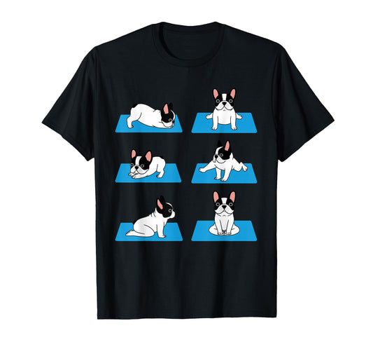 English Bulldog Yoga Puppy Yoga Poses and Meditation T-Shirt