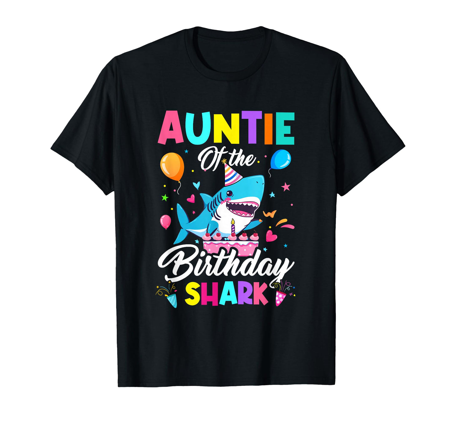 Auntie Of The Shark Birthday Boy Girl Party Family Group T-Shirt