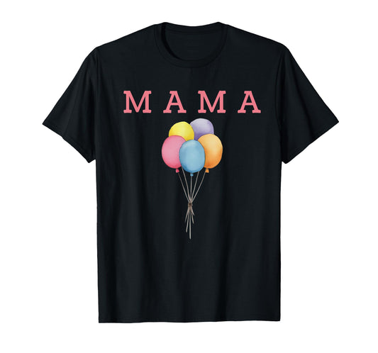 Mama of The Rainbow Balloon Birthday Boy Girl Family T-Shirt