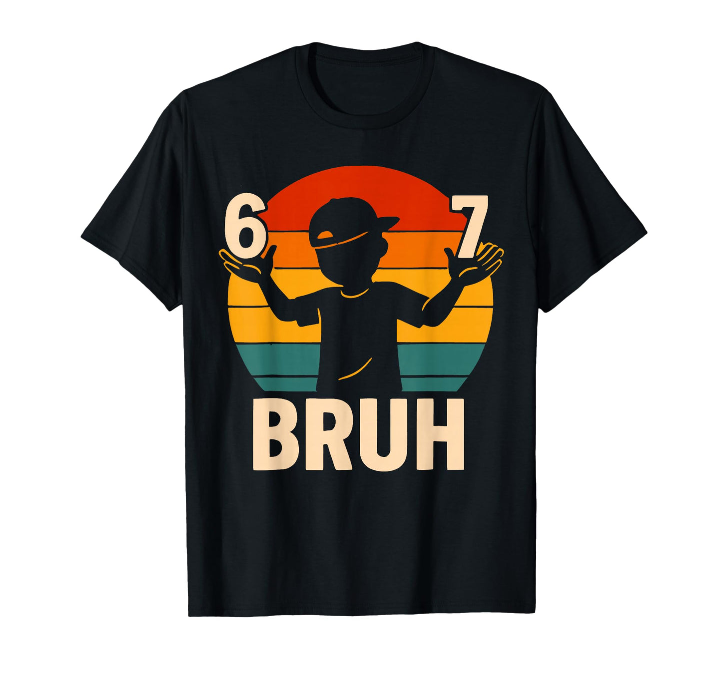 67 Bruh Retro Boy 6 7 Meme Kids Kindergarten Teen Funny 6-7 T-Shirt