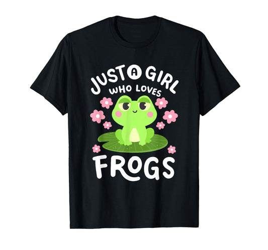 A Girl Who Loves Frogs Kawaii Frog Lovers Women Girls Kids T-Shirt