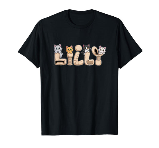 Lilly Cat Trees - Personalized Cute Name Word Art T-Shirt