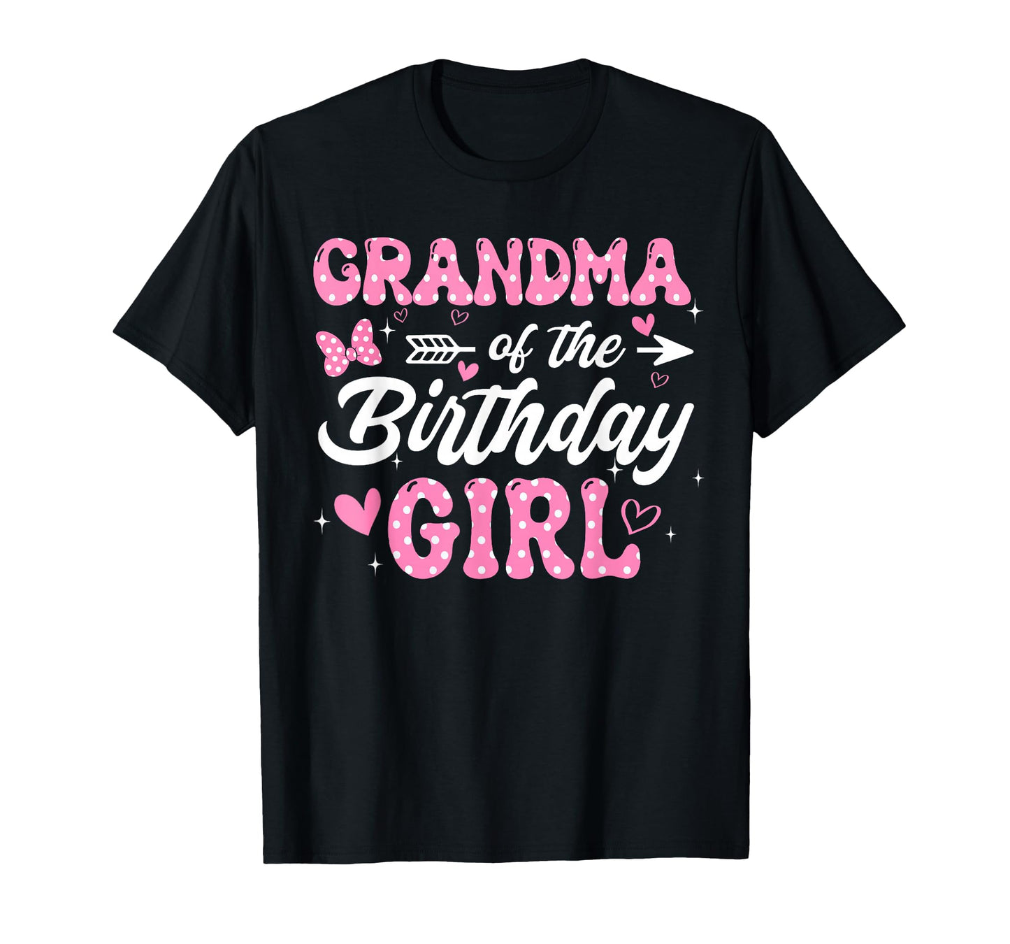 Grandma of The Birthday Pink Girl Matching Family T-Shirt