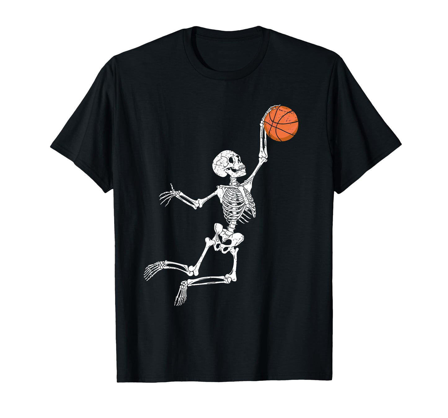 Basketball Skeleton Halloween Player Catcher Mens Boys Kids T-Shirt