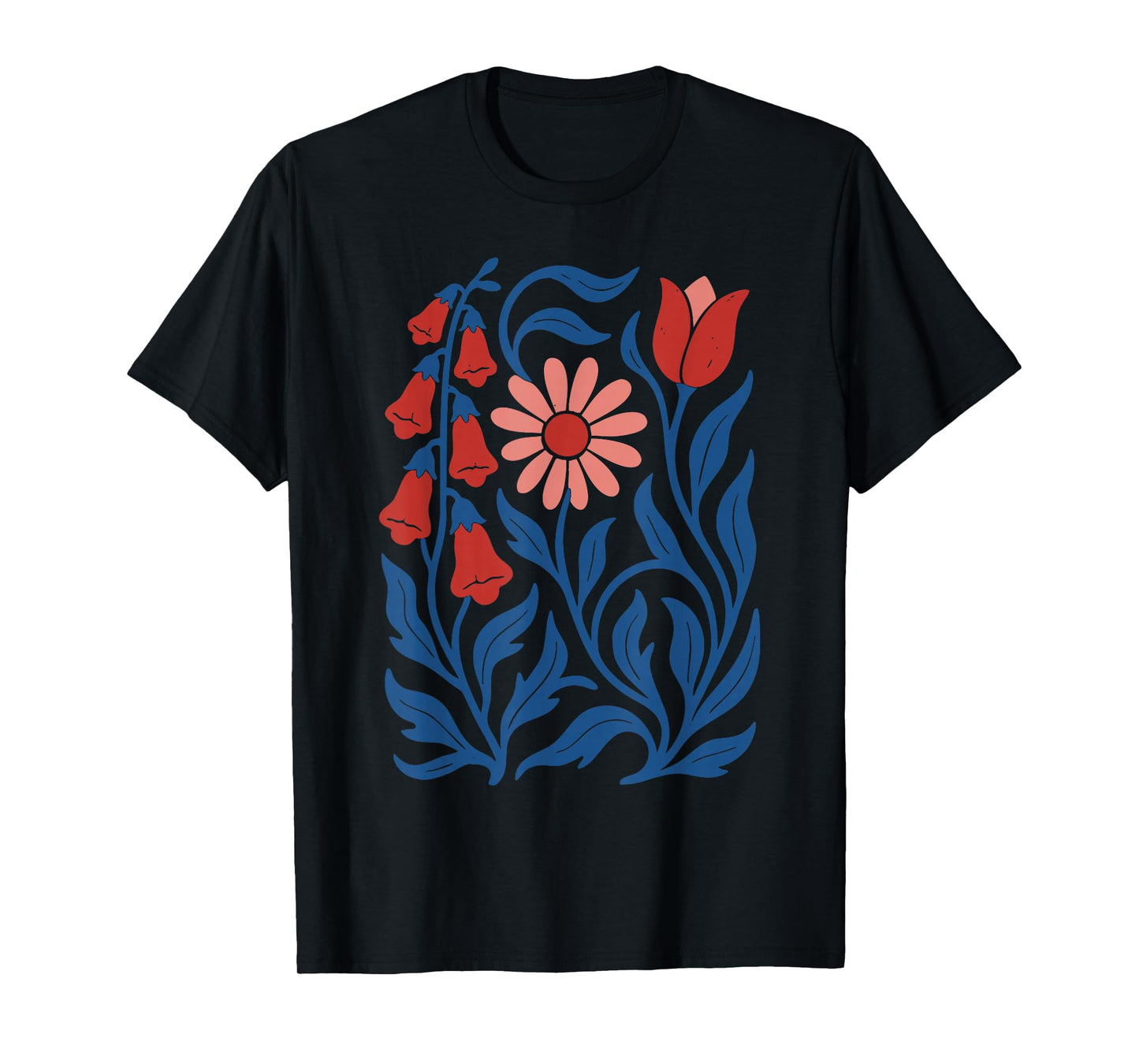 NO WORDS Subtle Foxglove Daisy Tulip T-Shirt
