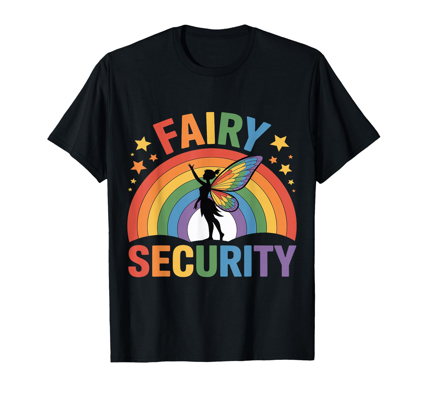 Fairy Security Birthday Family Halloween Costume Rainbow T-Shirt
