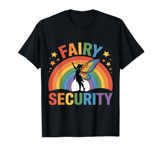 Fairy Security Birthday Family Halloween Costume Rainbow T-Shirt