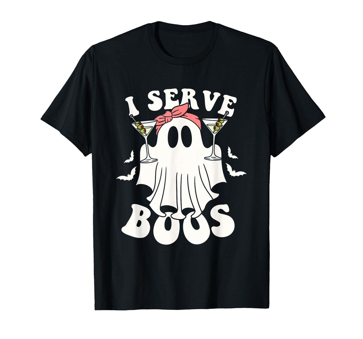 Halloween Bartender Ghost I Serve Boos Funny T-Shirt