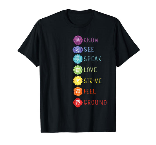 7 Seven Chakras Yoga T Shirt T-Shirt