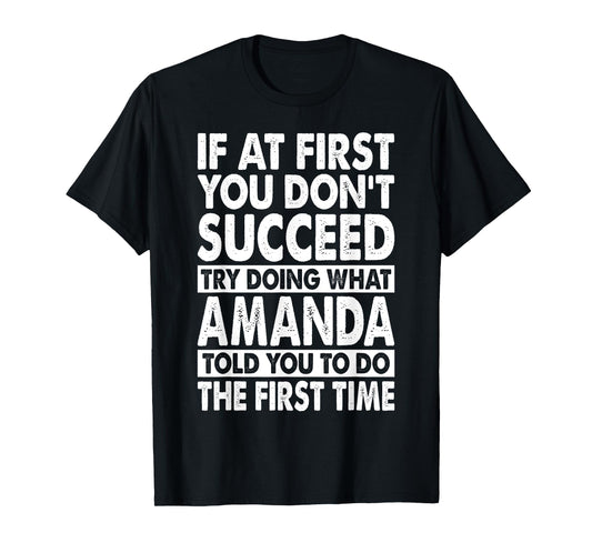 AMANDA Name Personalized Birthday Funny Christmas Joke T-Shirt