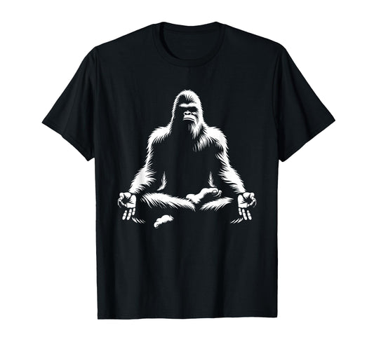 Bigfoot Yoga Pose Sasquatch Meditation T-Shirt