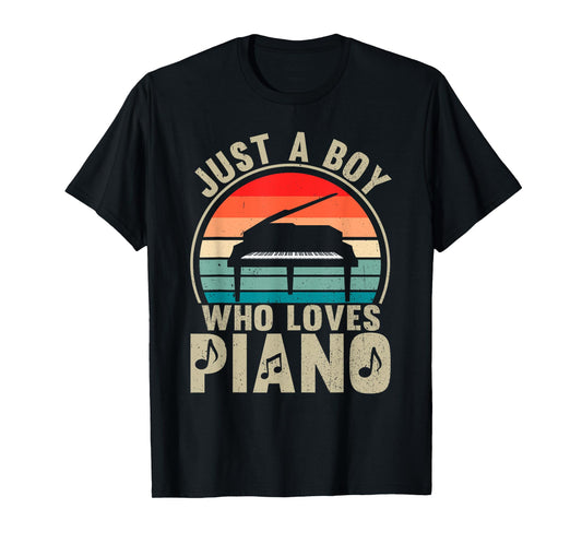 Just a Boy Who Loves Piano Recto Pianist T-Shirt